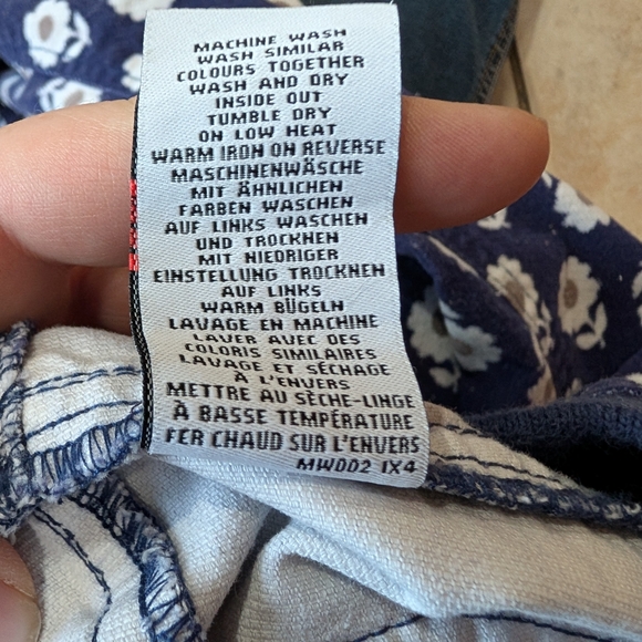 Mini Boden Girls Blue Corduroy Pants with Daisy Pattern Red Details Size 14Y - Picture 8 of 8